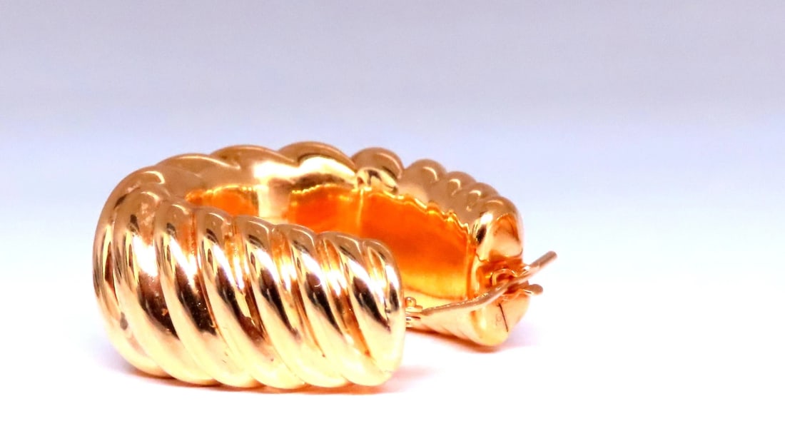 Shrimp Semi Hoop Earrings 14kt 12491** - 5