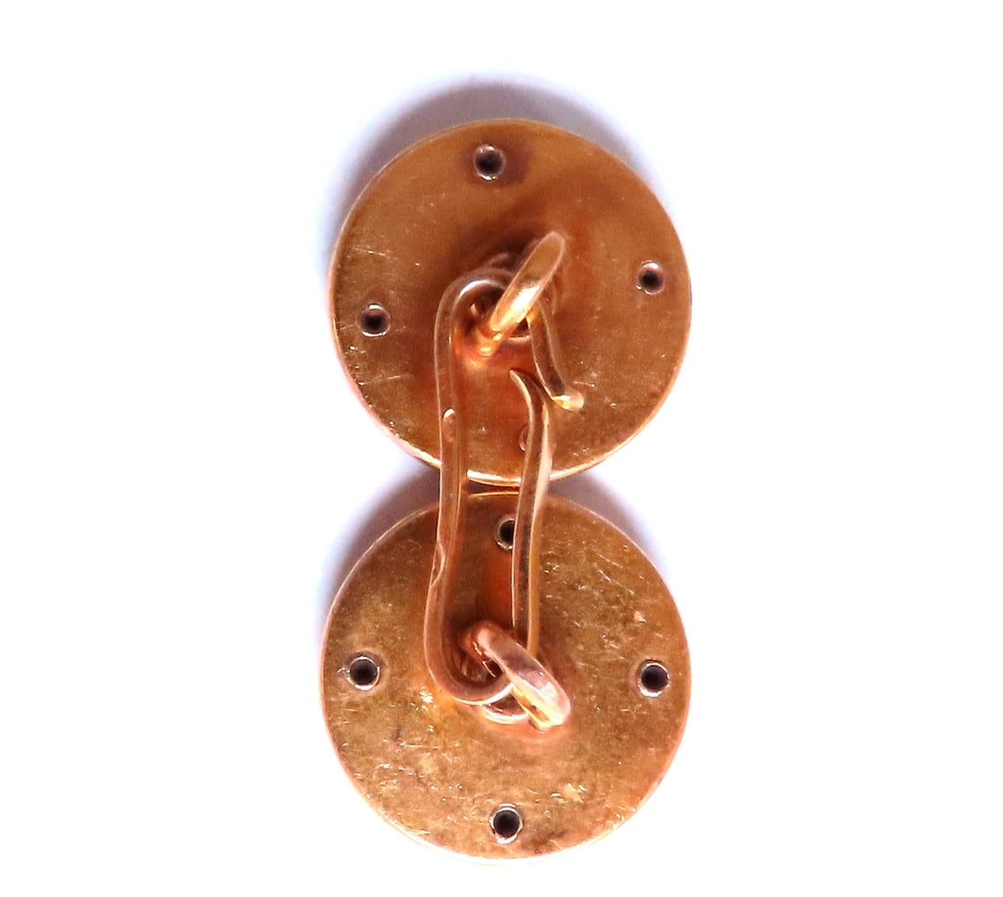 Victorian Antique Enamel Cufflinks 14kt 12479** - 4