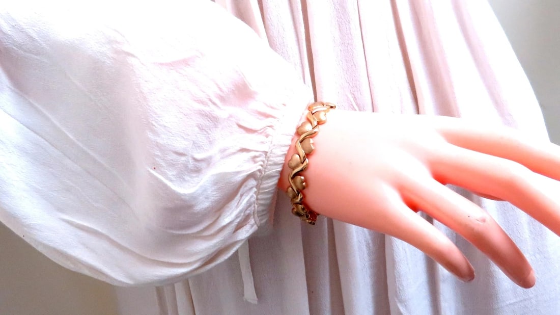 Sterling Silver Gold Plated Hearts X Bracelet 12454** - 6