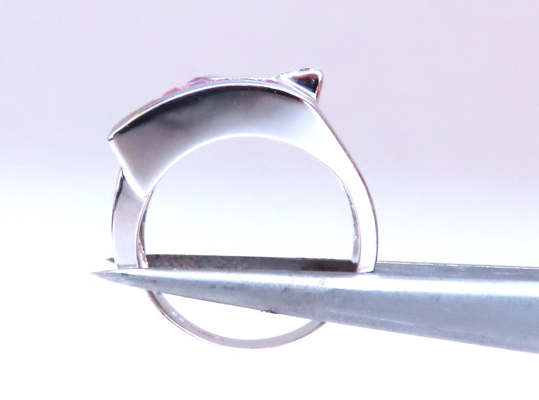 Natural Pink Sapphires Diamonds Geometric Band 14kt Gold 12441 - 4