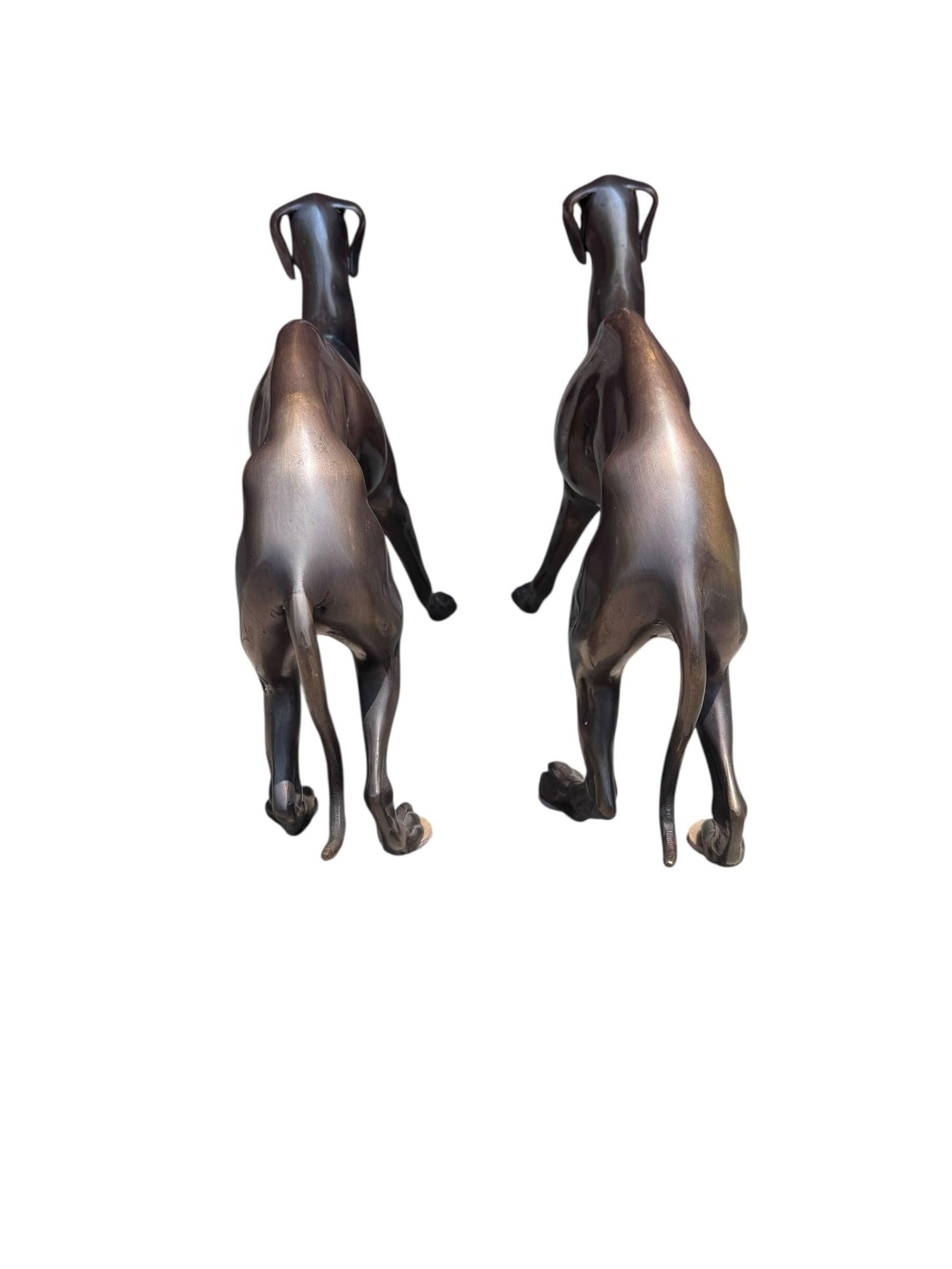 Vintage Art Deco Greyhound Dog Statues - Pair - 3