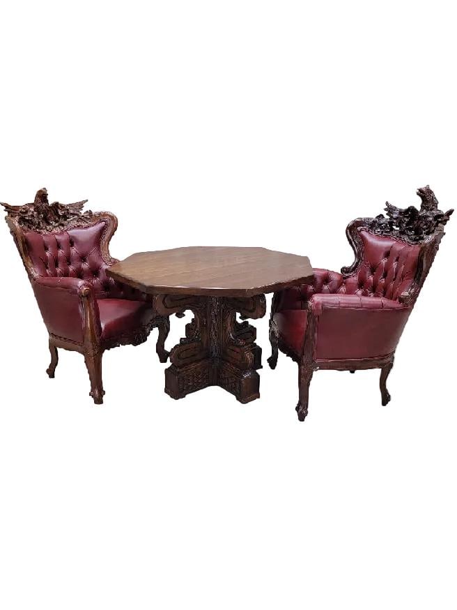 Antique Italian Baroque Style Octagonal Entryway Table - 8