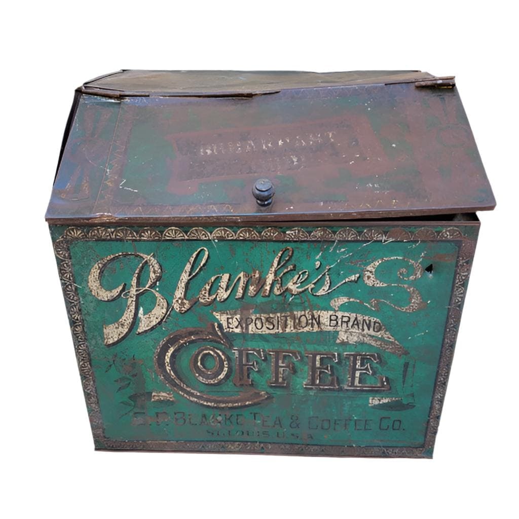 Antique C.F. Blanke Tea and Coffee Company Exposition Brand Tin Bin (1 of 7)
