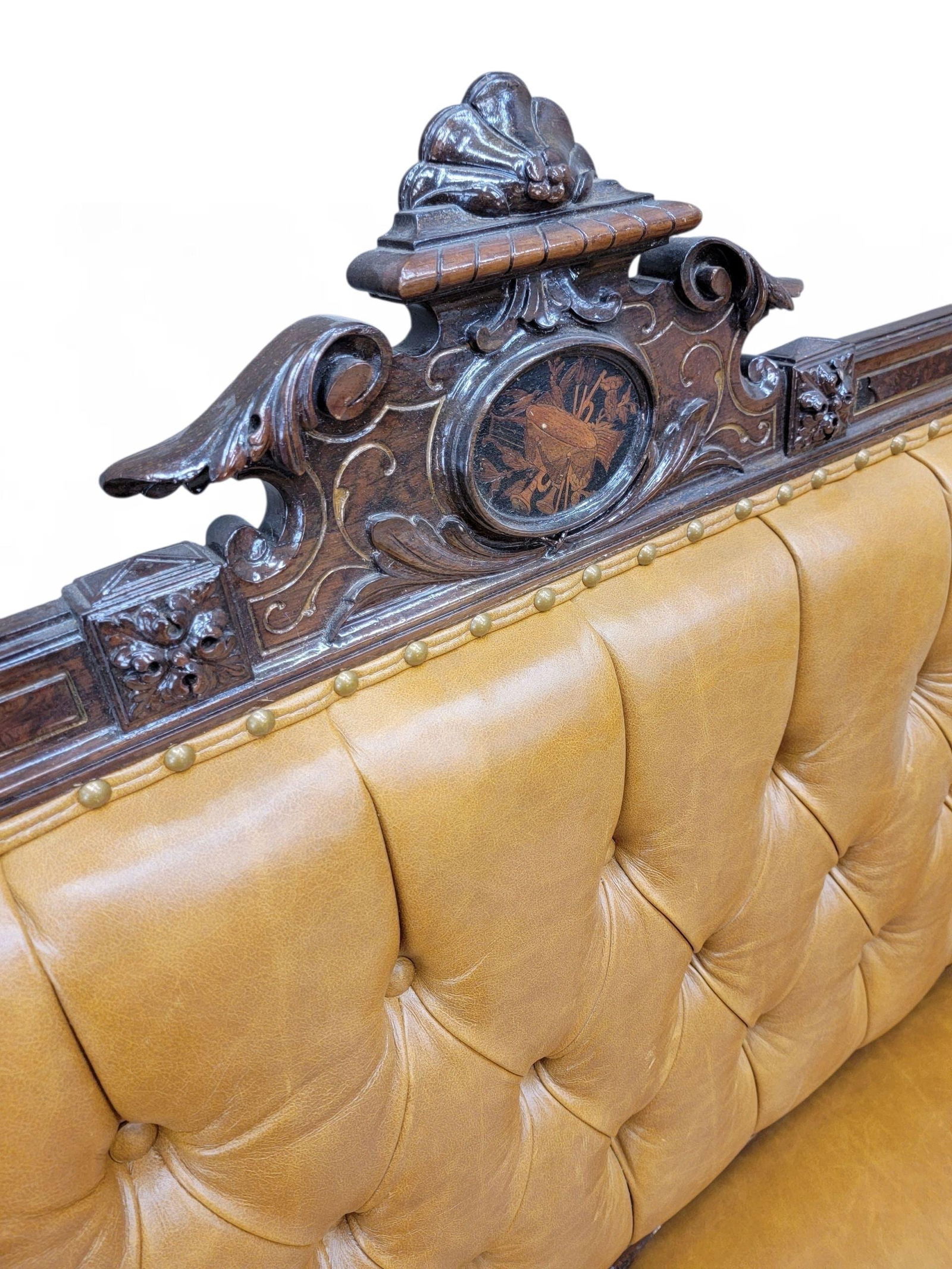 Antique French Regency Style Rosewood Parlor Set Newly Reupholstered - 4 - 14