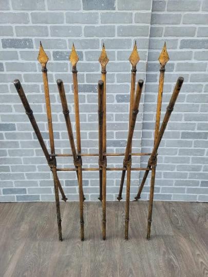 Antique Gothic Medieval Iron Spear Floor Rack - 4