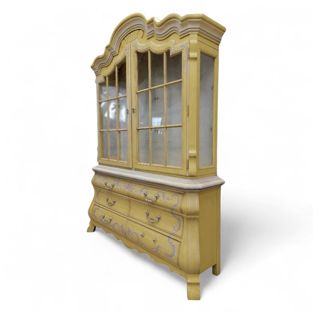 MCM French Country Style Breakfront Display Cabinet by Drexel - 6