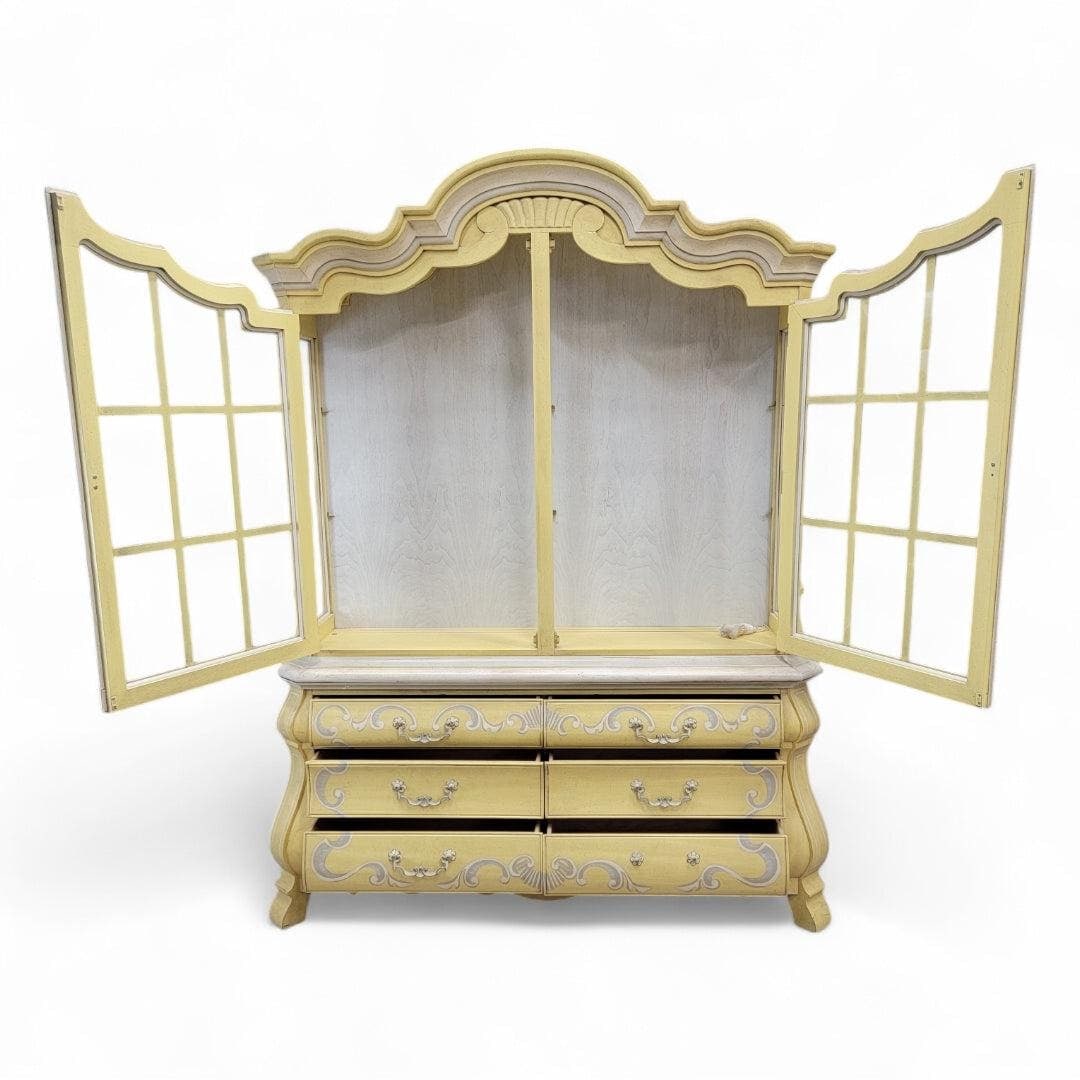 MCM French Country Style Breakfront Display Cabinet by Drexel - 8