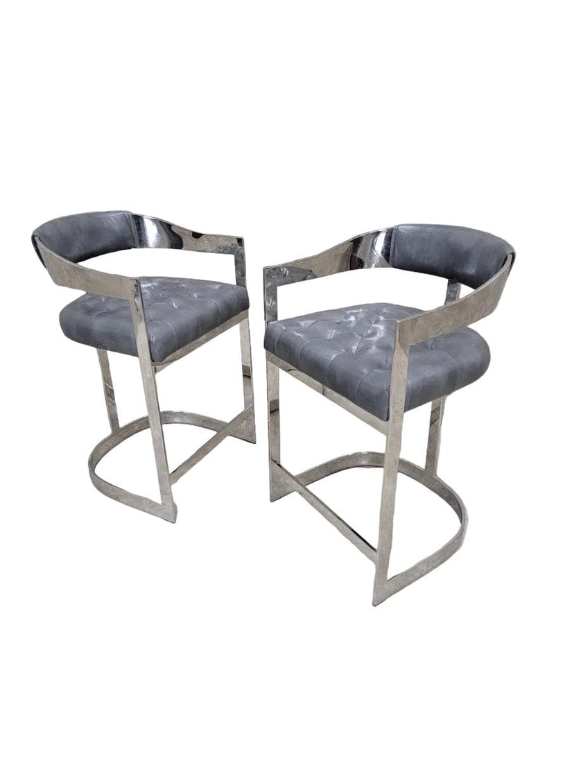 Vintage Modern Bar Stools - Pair - 2