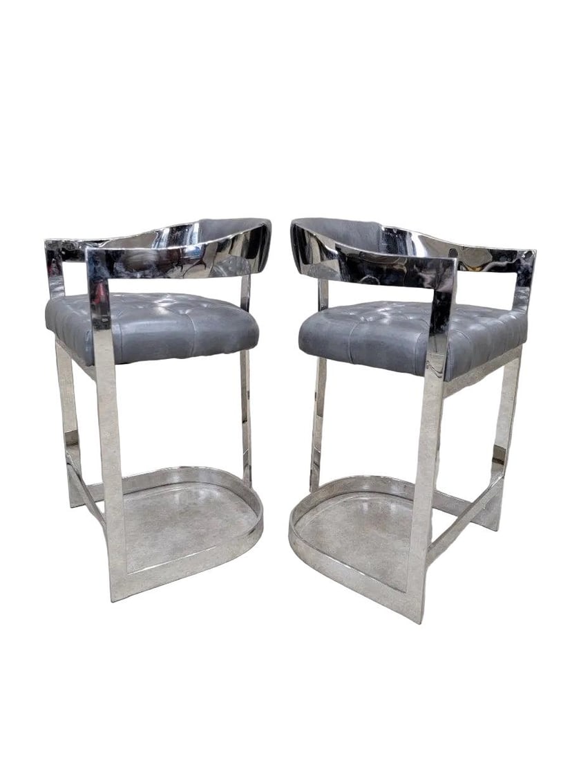 Vintage Modern Bar Stools - Pair - 4