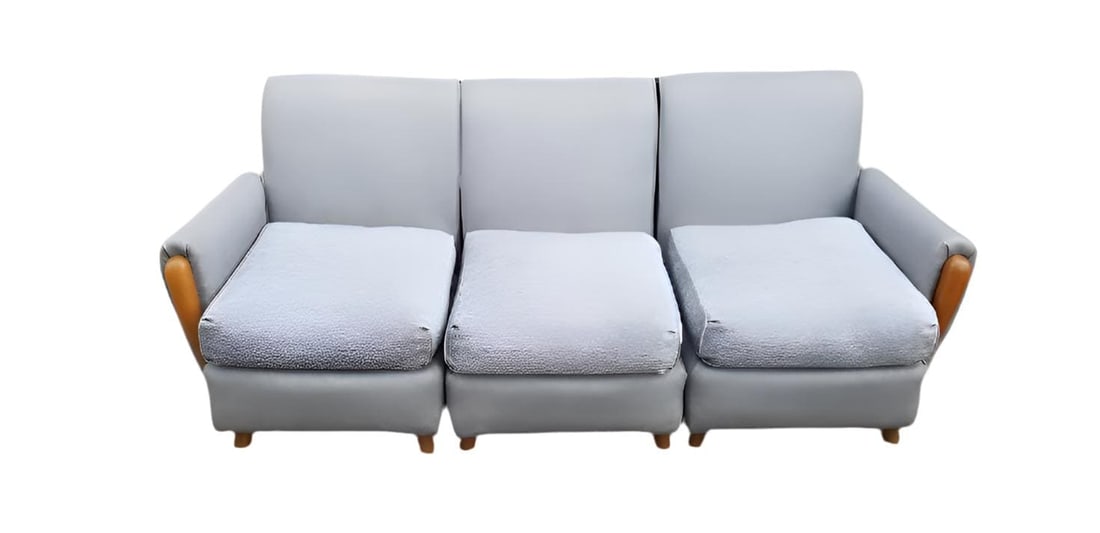 MCM Heywood Wakefield 3 Piece Modular Sofa Newly Reupholstered - 8