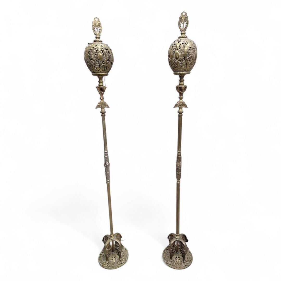 Antique Art Deco Oscar Bruno Bach Figural Floor Lamps - Pair (1 of 10)