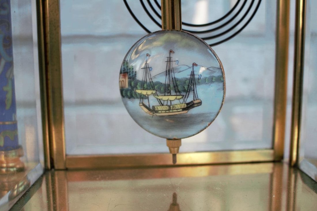 MCM Chinese Cloissoné Mantel Clock - 8