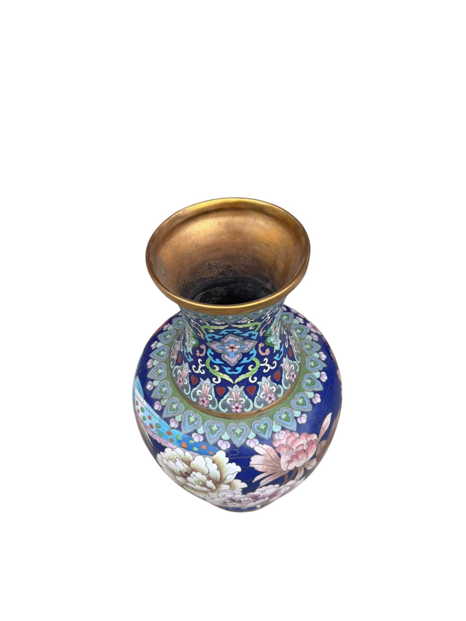 Vintage Chinese Cloisonné Floral Design Vase - 2