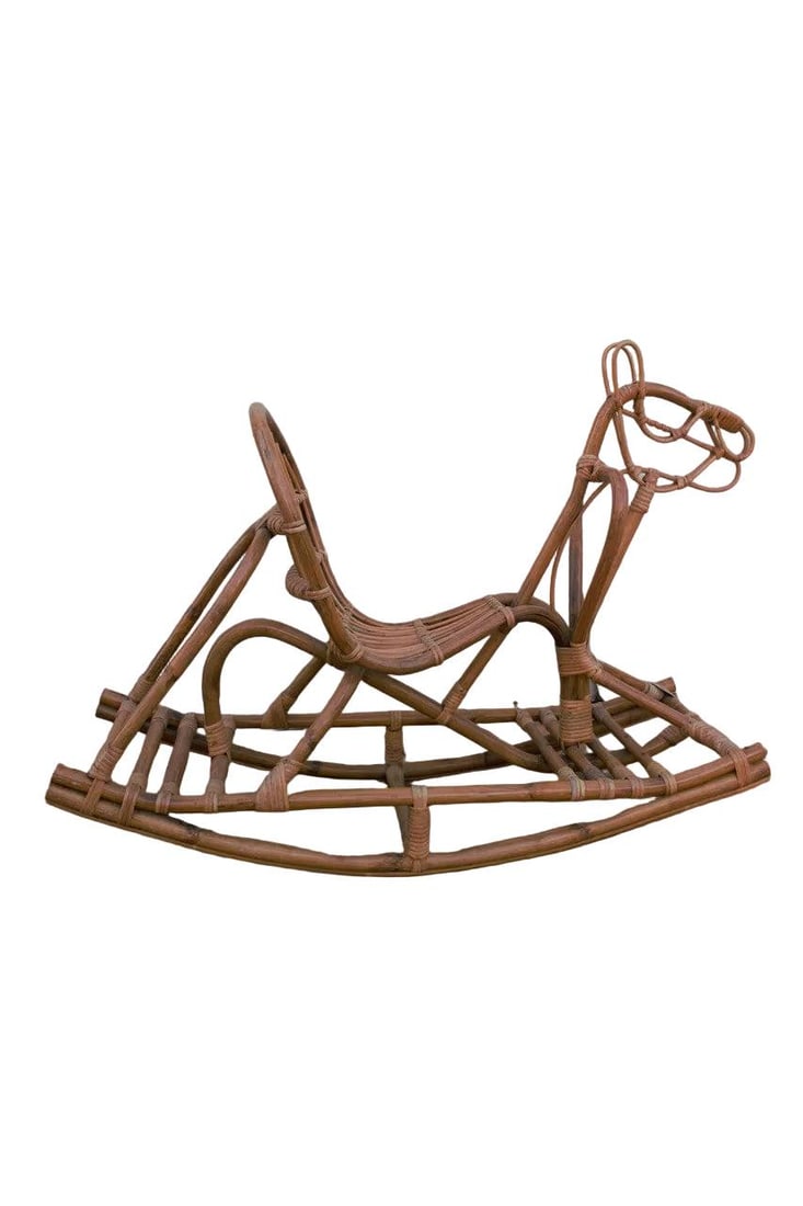 MCM Italian Wicker Rocking Horse - 2