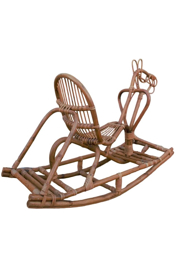 MCM Italian Wicker Rocking Horse - 4