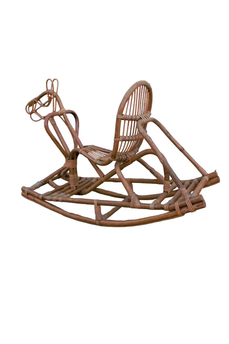 MCM Italian Wicker Rocking Horse - 5