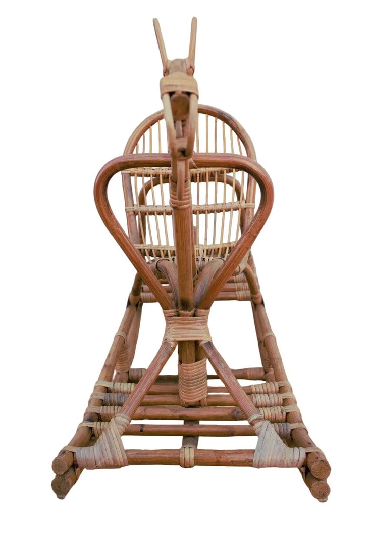MCM Italian Wicker Rocking Horse - 6
