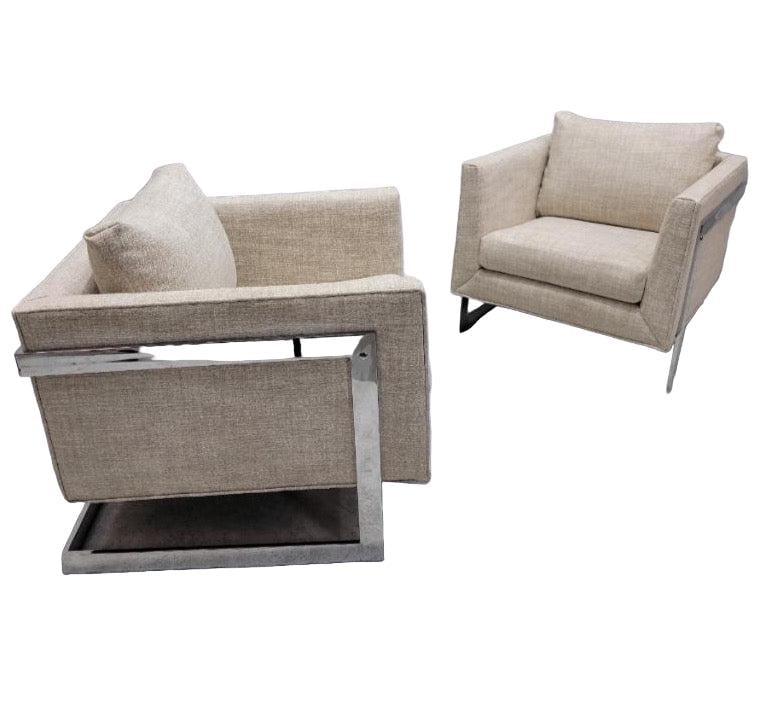 MCM Milo Baughman Cantilever Chairs Newly Reupholstered - Pair - 5