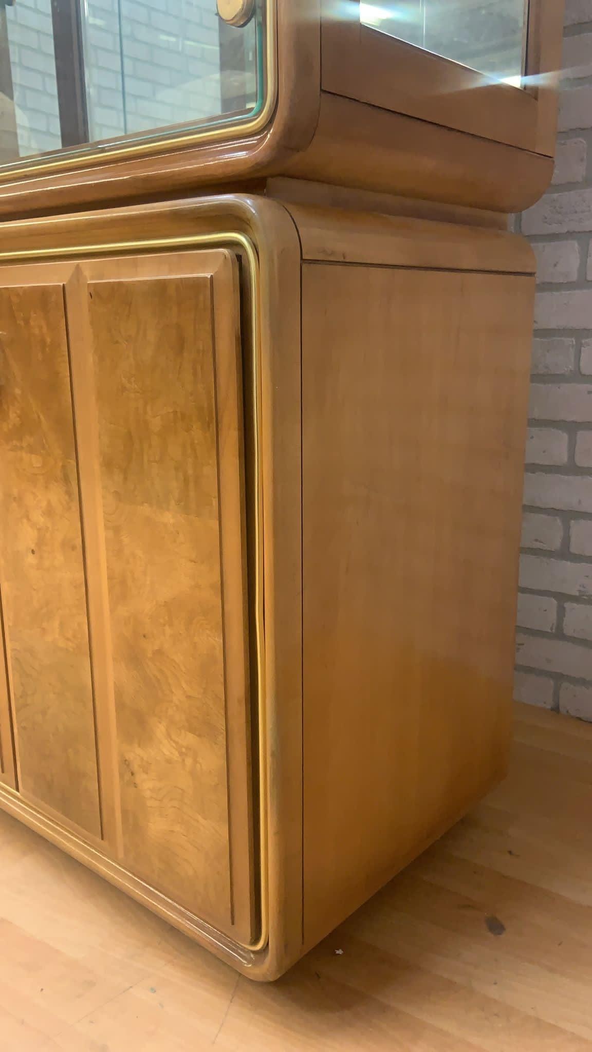 Art Deco American of Martinsville Burl-Wood China Cabinet - 3