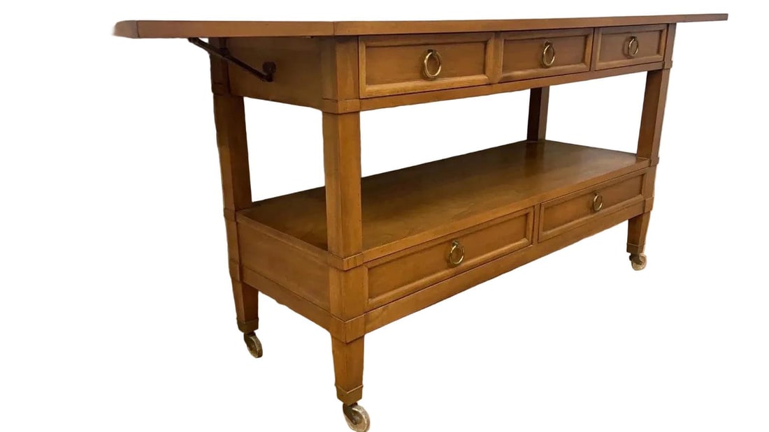 Hollywood Regency Drop Leaf Bar Server Cabinet by Sleigh - 3