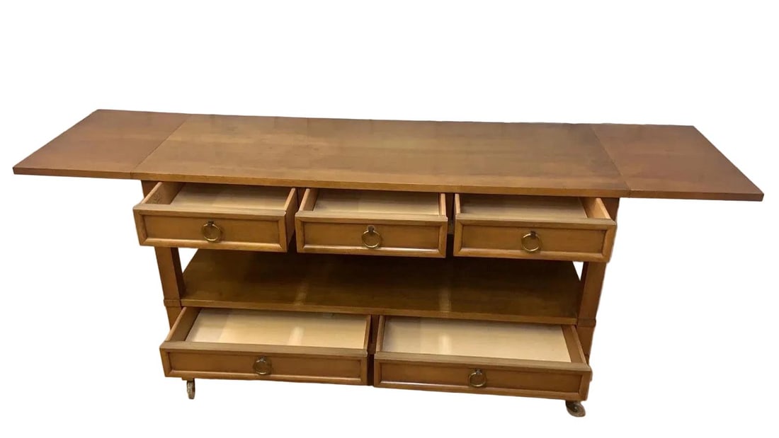 Hollywood Regency Drop Leaf Bar Server Cabinet by Sleigh - 5