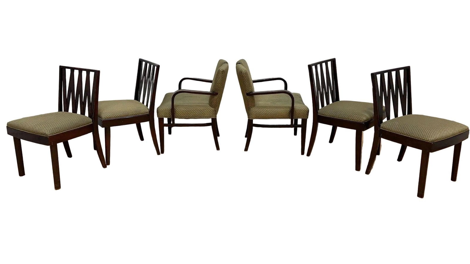 Art Deco Mahogany & Cork Dining Set by Johnson Furniture - 3