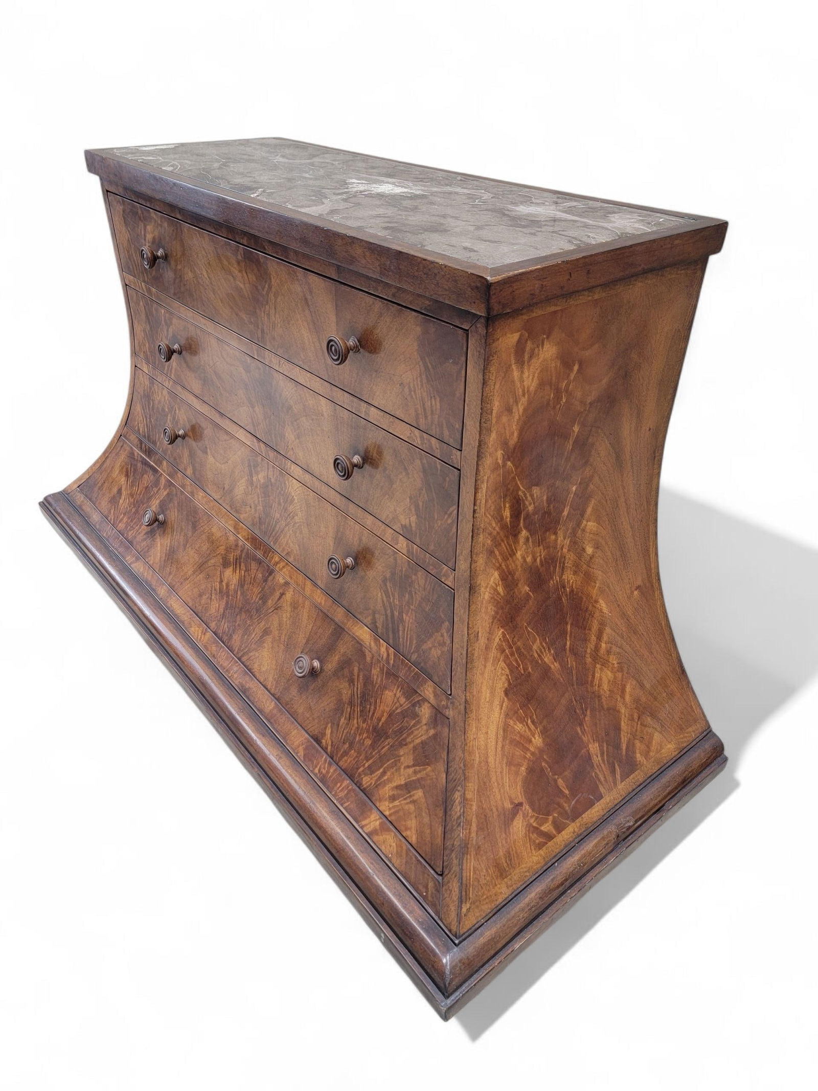 Vintage Arched Burl Dressers Monarch Furniture for Century - Set of 2 - 7