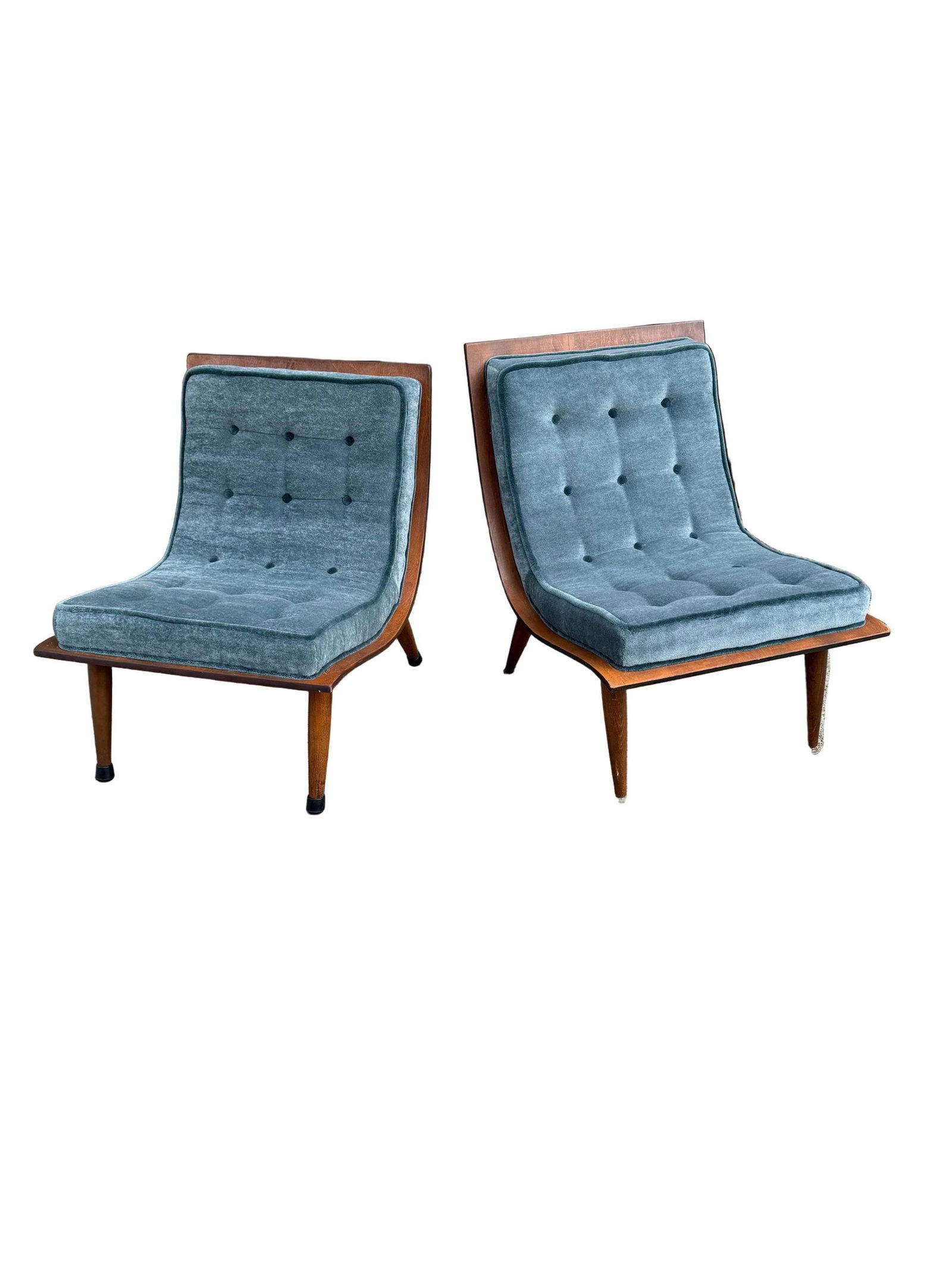 MCM Bentwood Scoop Chairs by Carter Brothers Newly Reupholstered - Set of 2 - 2