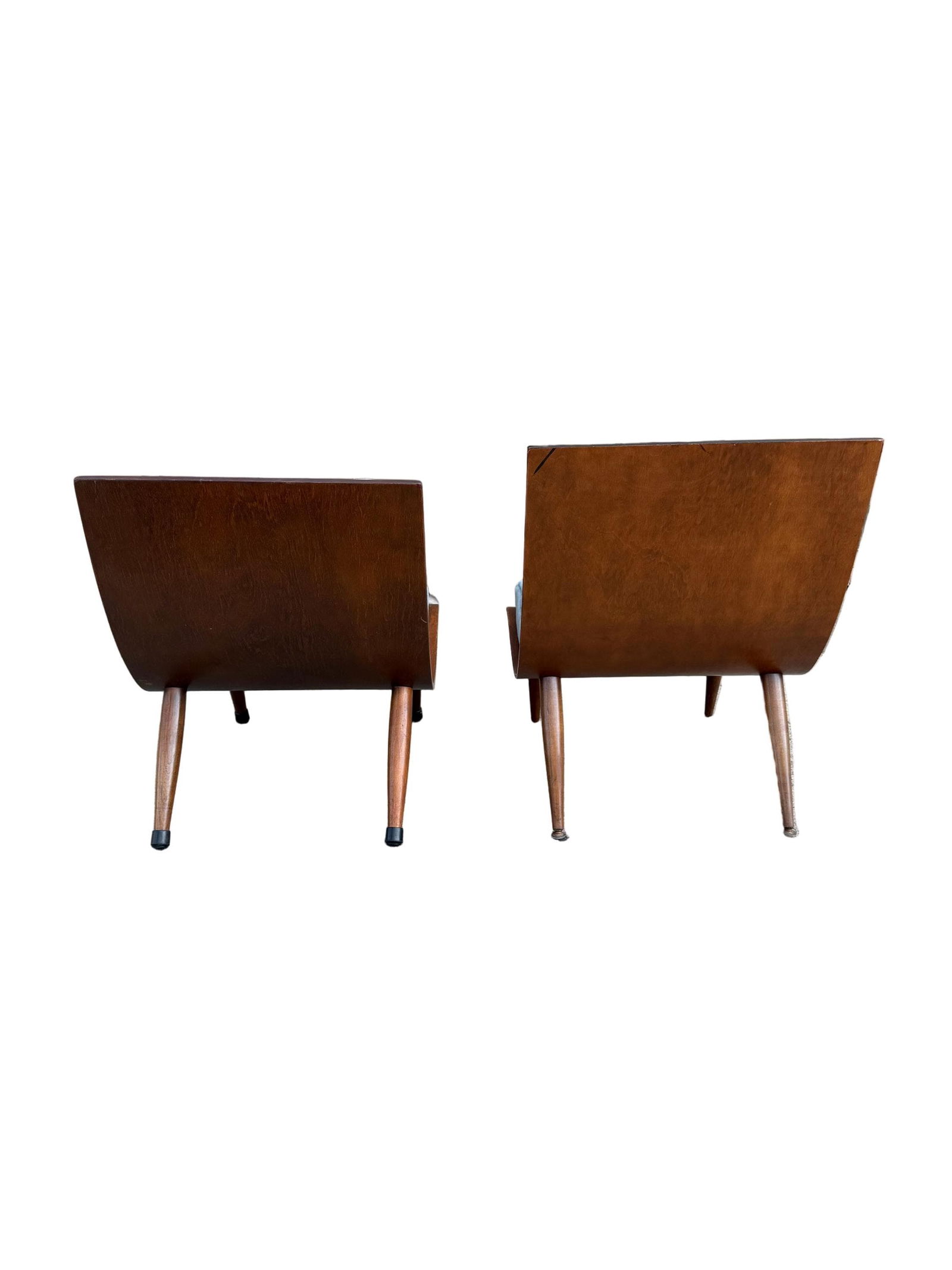 MCM Bentwood Scoop Chairs by Carter Brothers Newly Reupholstered - Set of 2 - 8