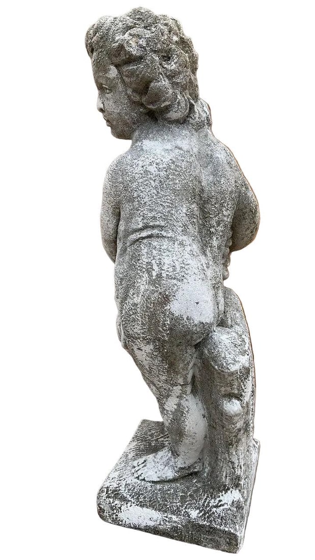 Vintage Neoclassical Style Cherub/Putti Garden Statue - 6
