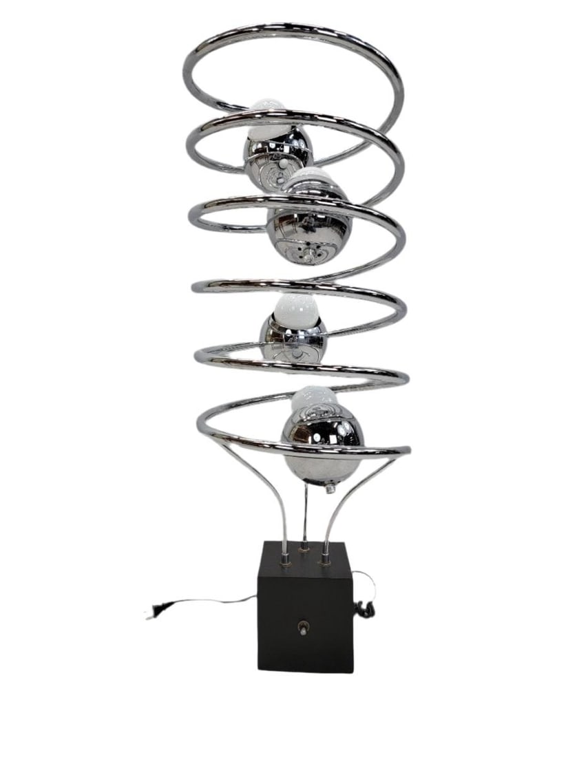 Mid Century Modern Atomic Space Age Chrome Abstract Table Floor Lamp - 4