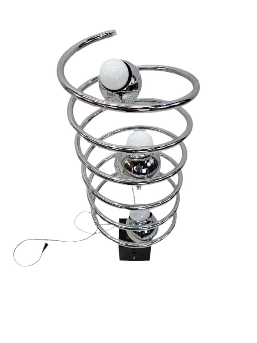 Mid Century Modern Atomic Space Age Chrome Abstract Table Floor Lamp - 7