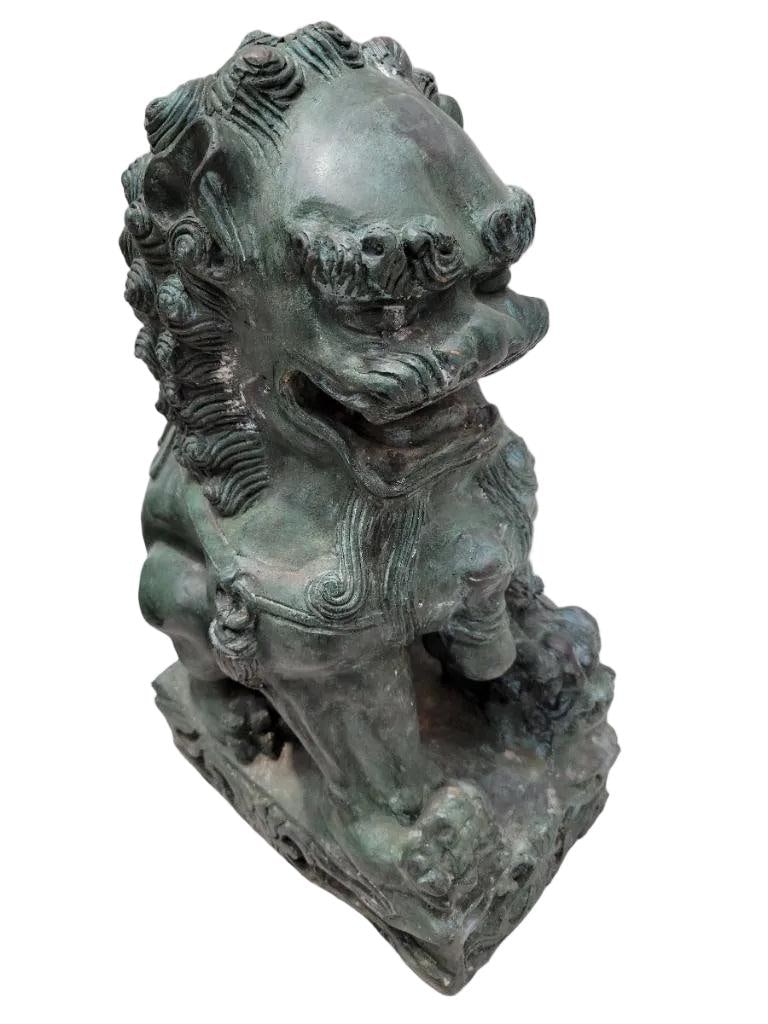 Antique Fengshui Chinese Guardian Lion Foo Dog Statue Sculpture - Pair - 9