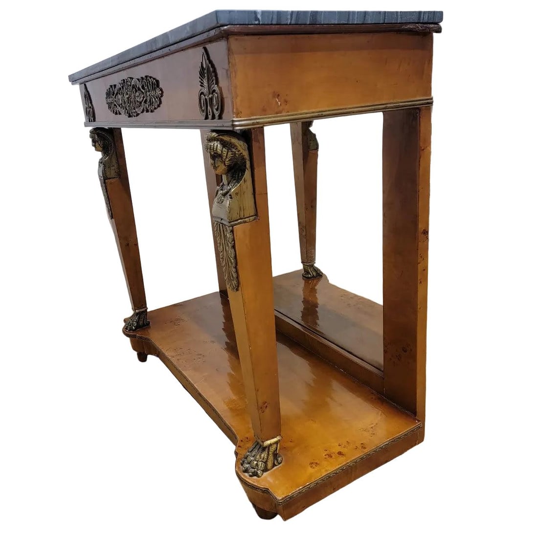 Antique Biedermeier Style Console Table with Two Side Chests - 9