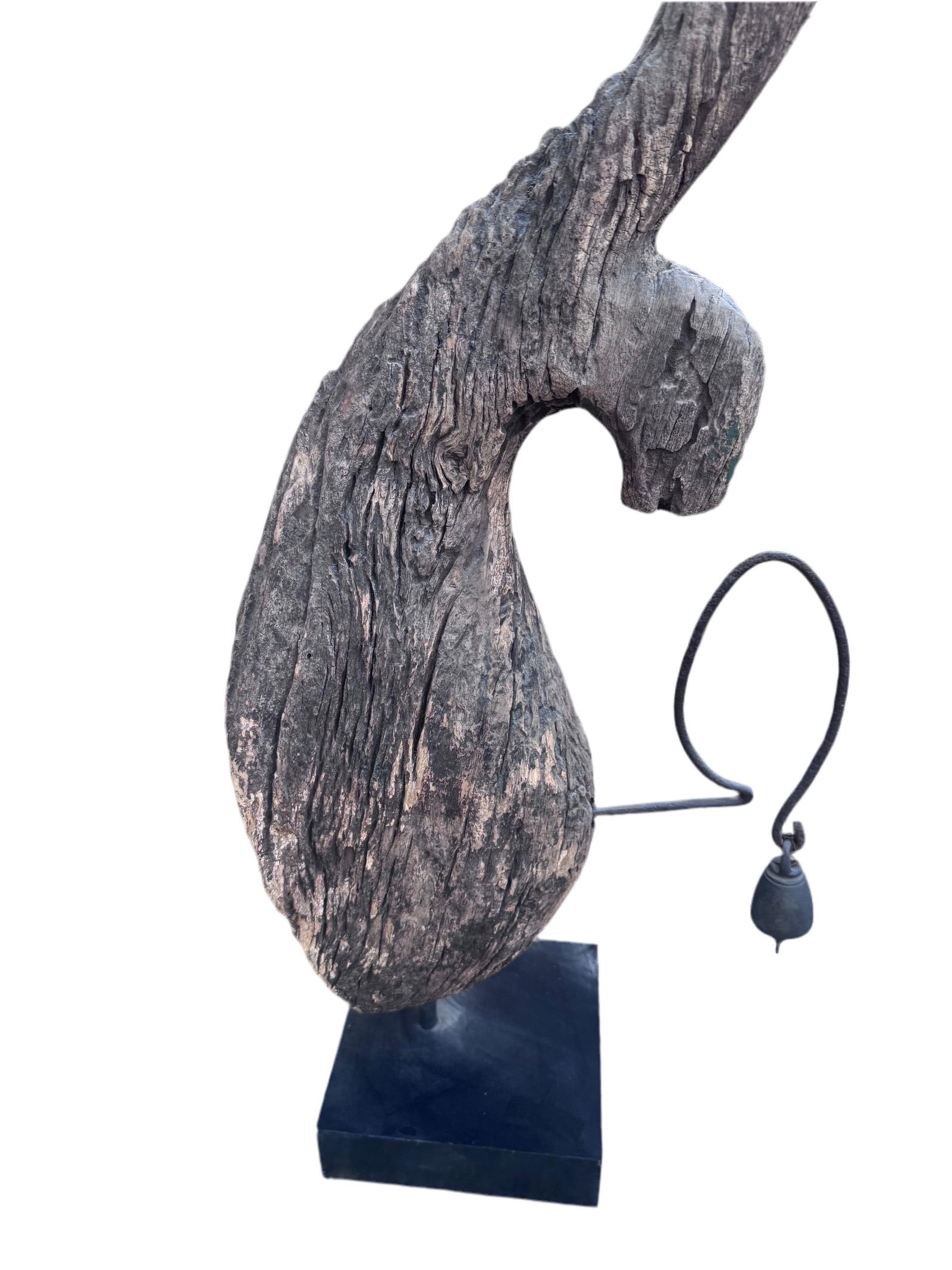 Antique Thai Naga Temple Finial with a Bell - 6