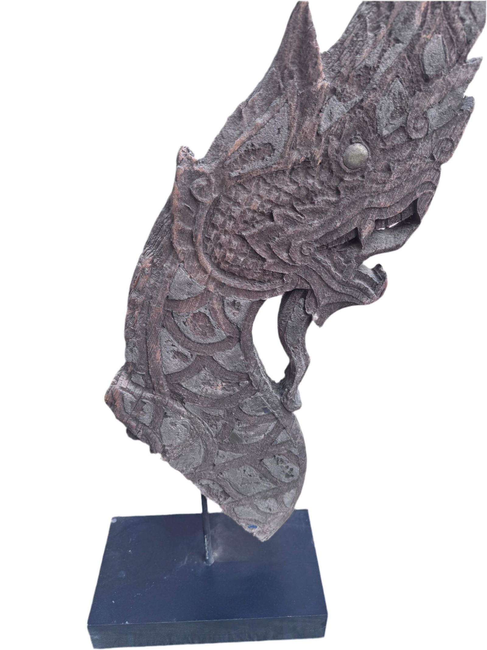 Antique Thai Naga Temple Finial on Stand - 4