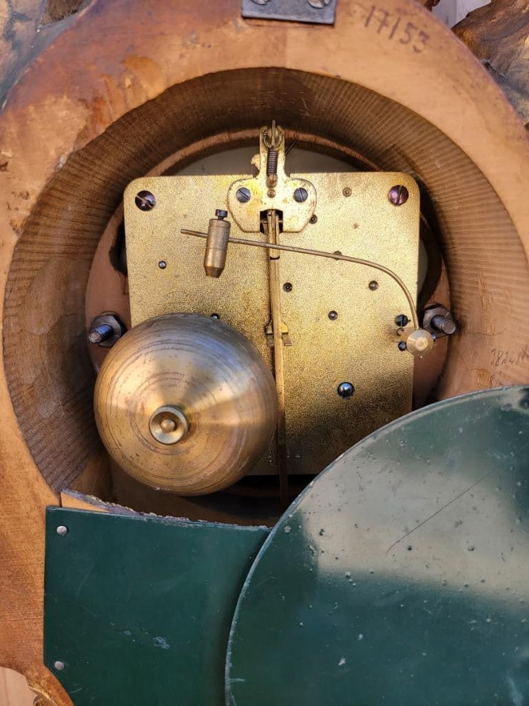 Antique Swedish Westerstrand Gold Rococo Cartouche Clock - 8