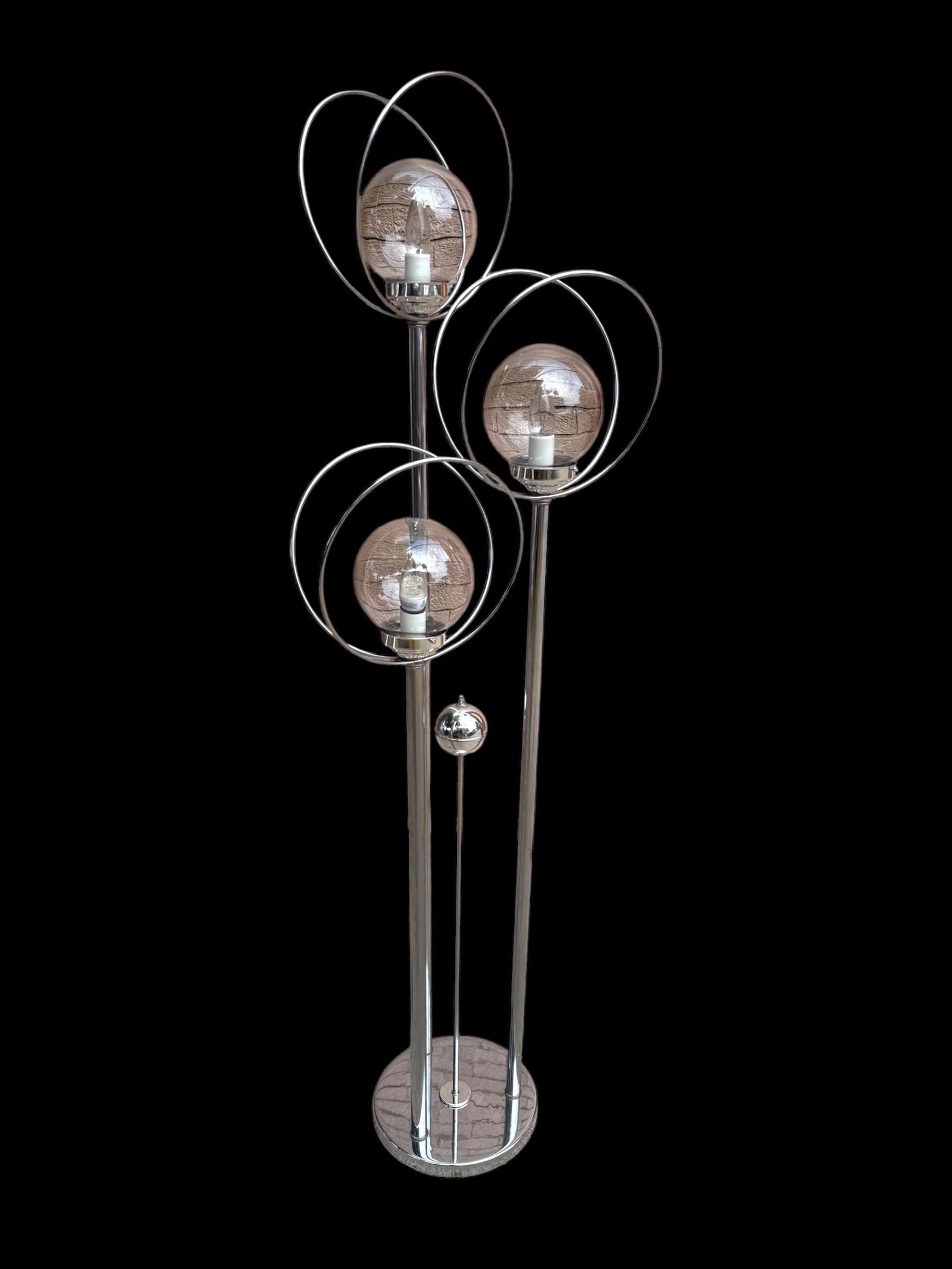 MCM Chrome 3 Light Orb Floor Lamp - 2