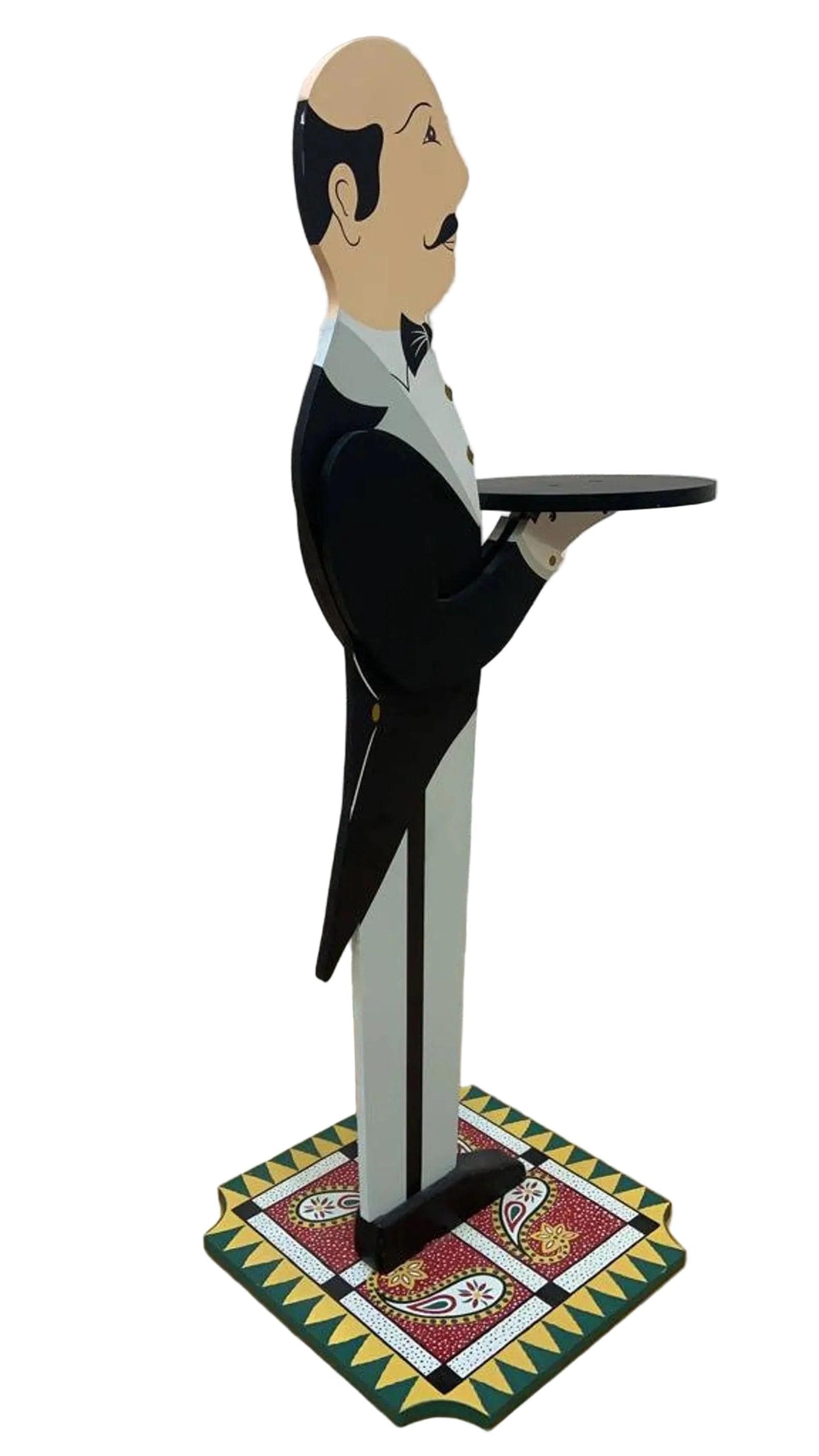 Vintage Art Deco Free Standing Butler with Serving Tray - 2