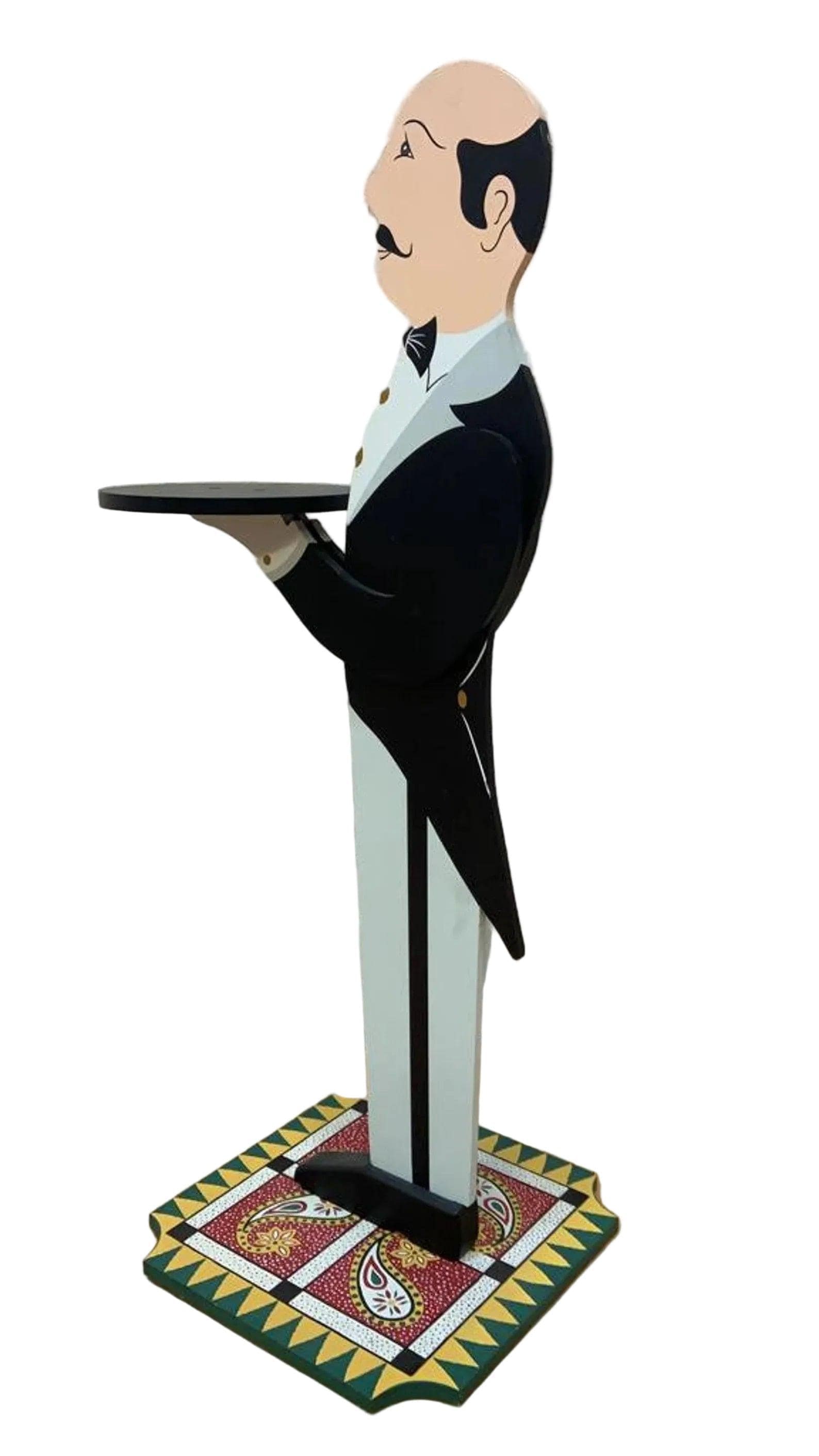 Vintage Art Deco Free Standing Butler with Serving Tray - 3