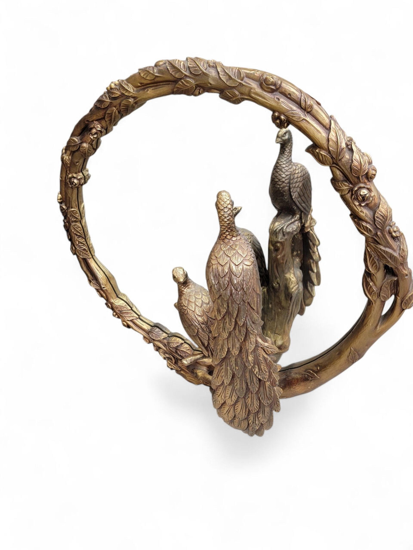 Hollywood Regency Italian Peacock Wall Mirror - 7