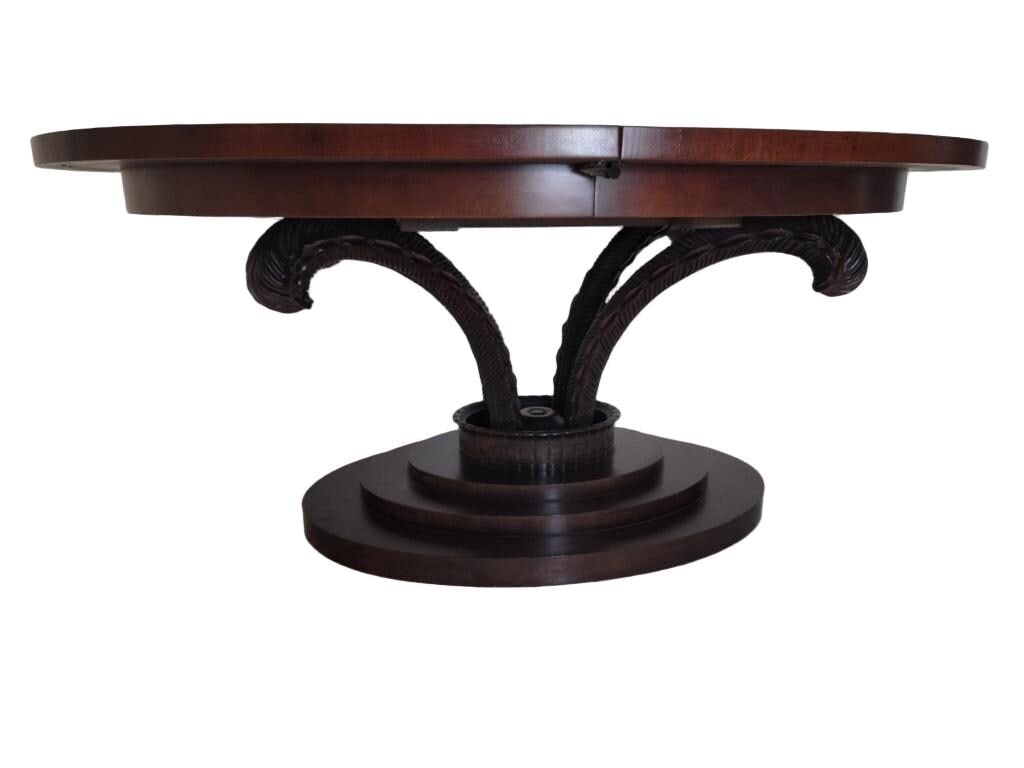 Art Deco Carved Acanthus Leaf Oval Dining Table by Dorothy Draper - 6