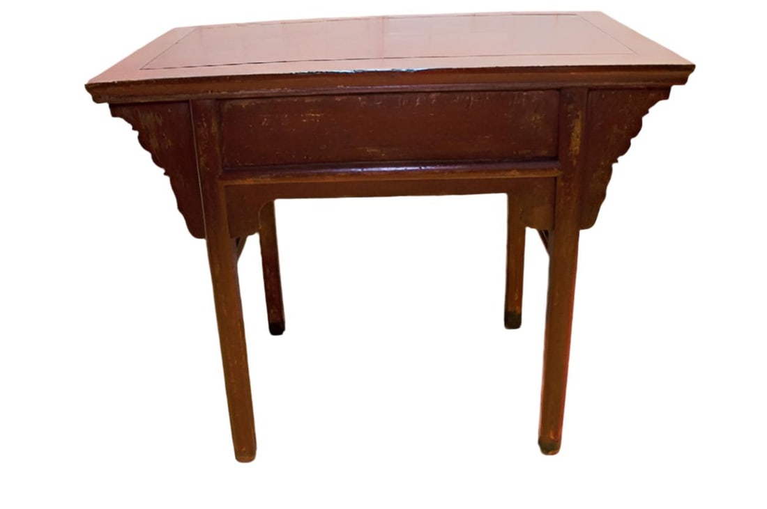 Antique Chinese Red Lacquer Altar Table - 5