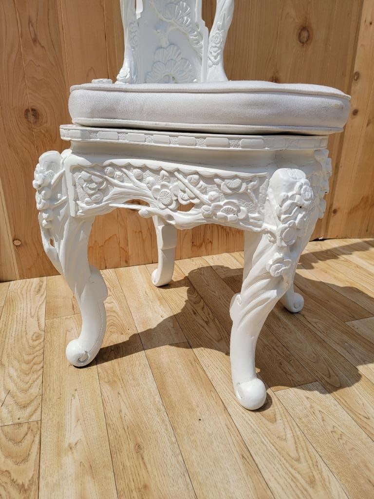 Antique Venetian Carved Figural Bird & Floral Motif High Back Corner Throne Chair - 10