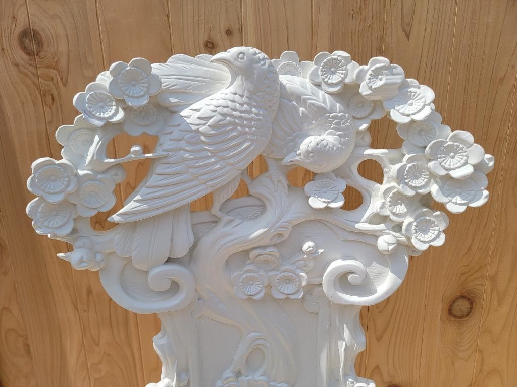 Antique Venetian Carved Figural Bird & Floral Motif High Back Corner Throne Chair - 9