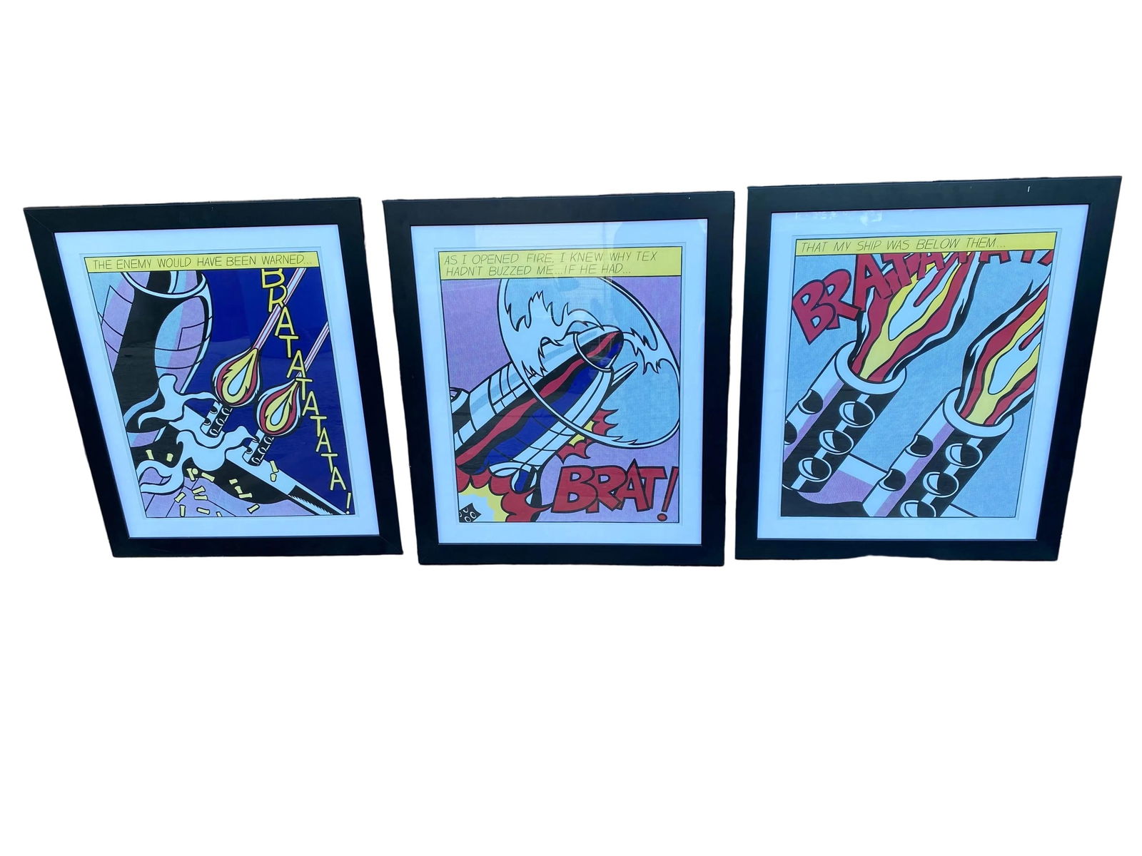 Vintage Roy Lichtenstein Lithograph Triptych "As I Opened Fire" - Set of 3 - 2