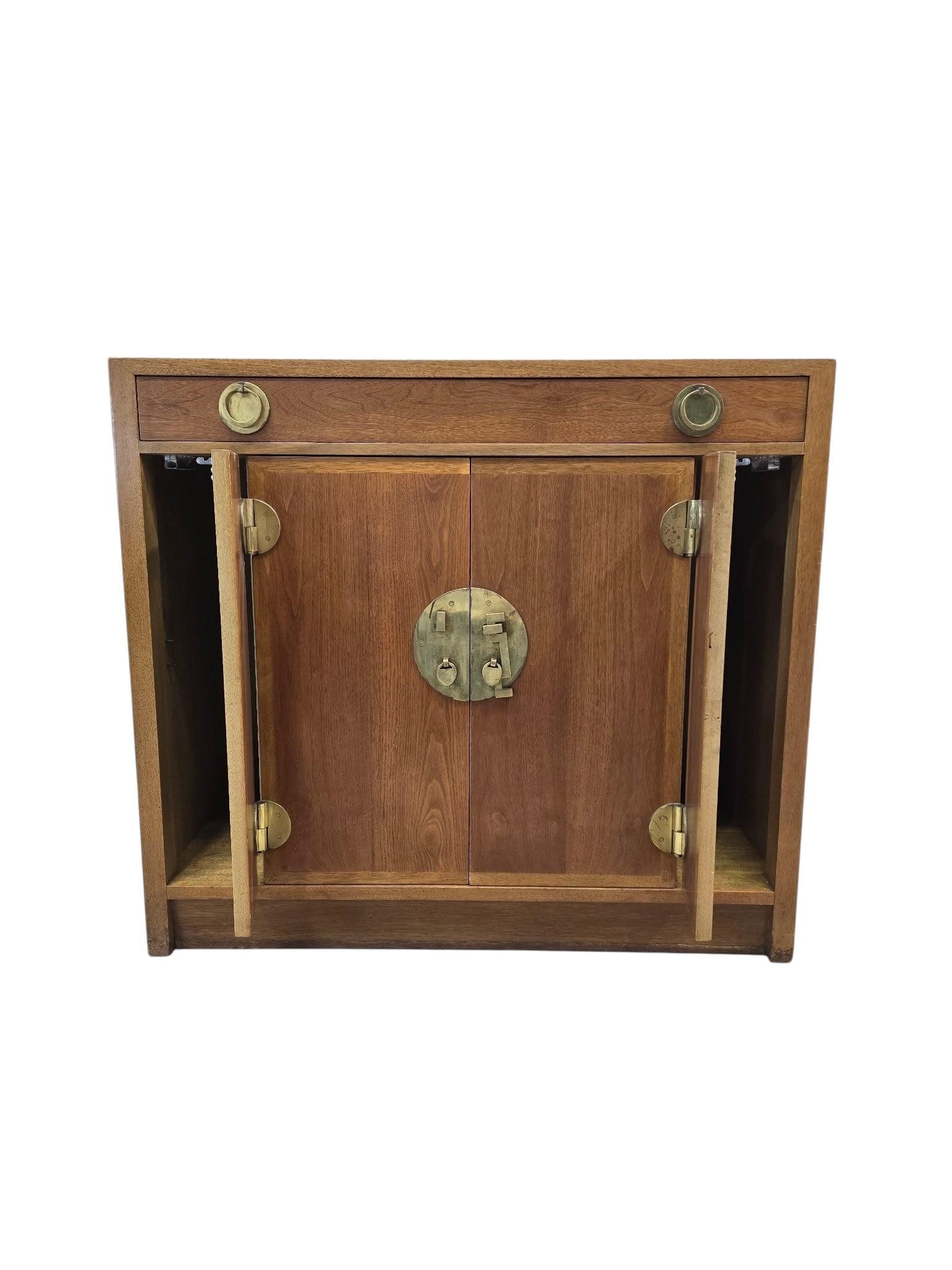 Vintage Chinese Elm Campaign-Style Cabinet - 3