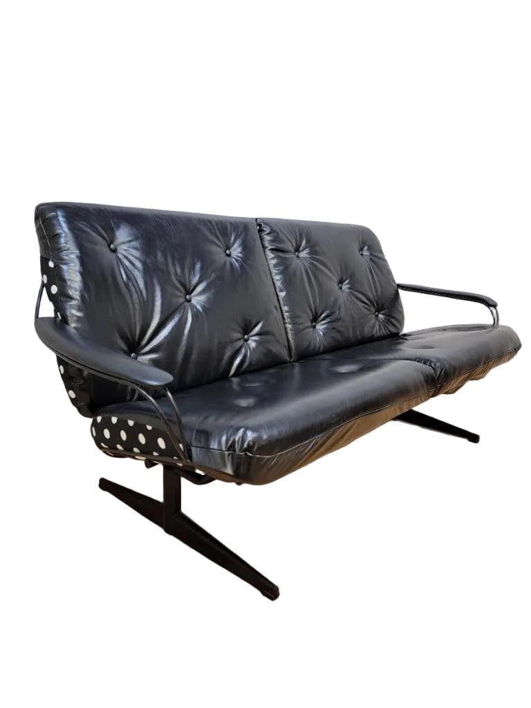 MCM Loveseat, 2 Lounge Chairs and Ottoman Newly Reupholstered by Homecrest - 4