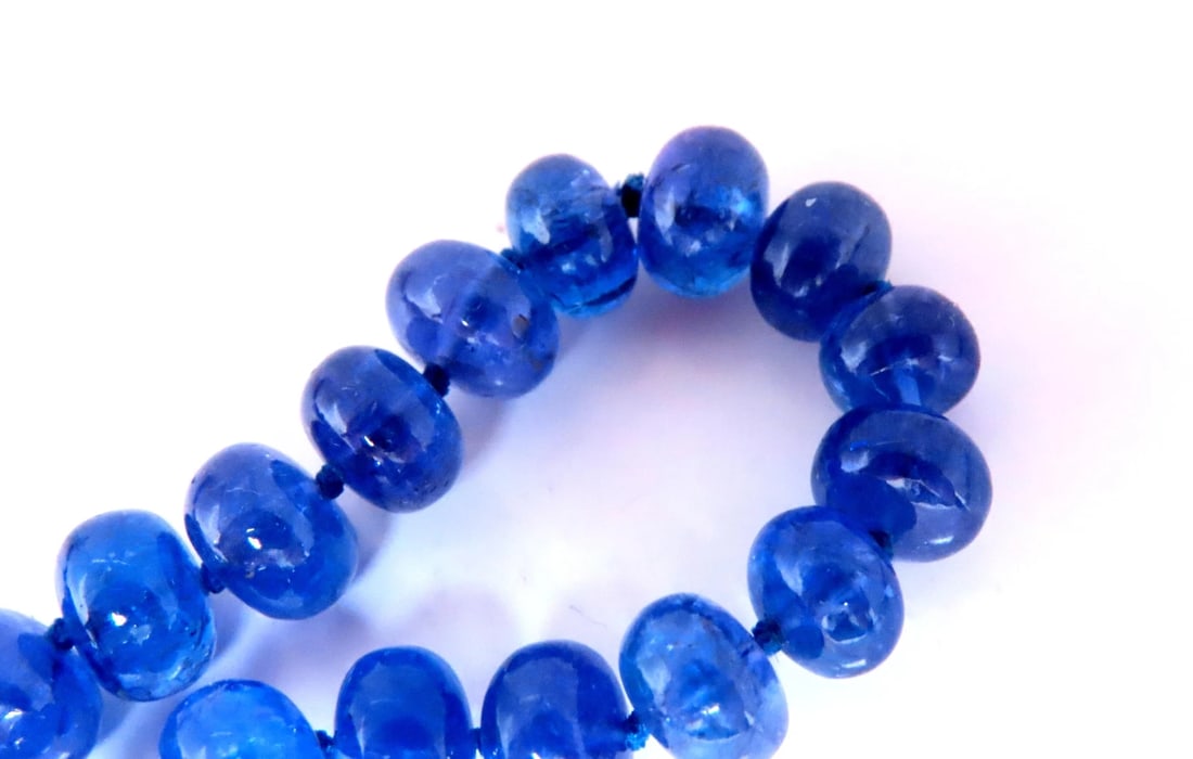 GIA Certified Natural Tanzanite Bead Necklace 12417** - 6