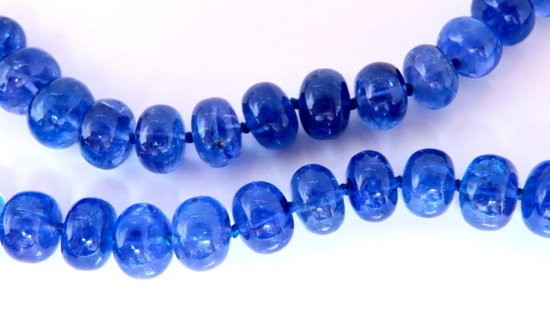 GIA Certified Natural Tanzanite Bead Necklace 12417** - 7